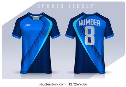 t-shirt sport design template, Soccer jersey mockup for football club. uniform front and back view.