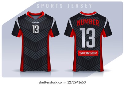 t-shirt sport design template, Soccer jersey mockup for football club. uniform front and back view.