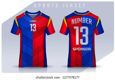 t-shirt sport design template, Soccer jersey mockup for football club. uniform front and back view.