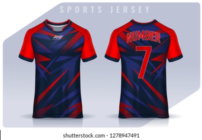 t-shirt sport design template, Soccer jersey mockup for football club. uniform front and back view.