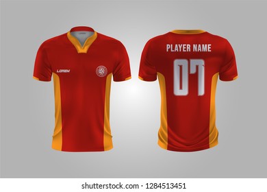 t-shirt sport design template, Soccer jersey mockup for football club. uniform front and back view.