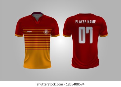t-shirt sport design template, Soccer jersey mockup for football club. uniform front and back view