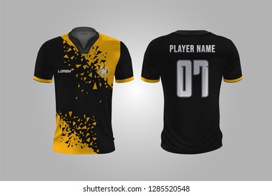 t-shirt sport design template, Soccer jersey mockup for football club. uniform front and back view.