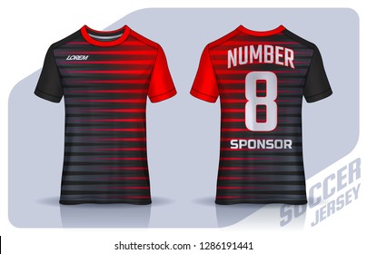 t-shirt sport design template, Soccer jersey mockup for football club. uniform front and back view.