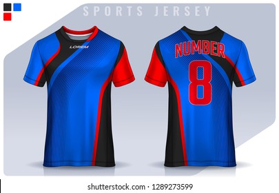 t-shirt sport design template, Soccer jersey mockup for football club. uniform front and back view.