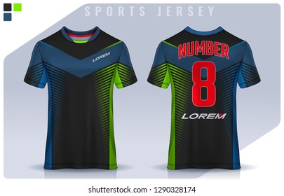 t-shirt sport design template, Soccer jersey mockup for football club. uniform front and back view.