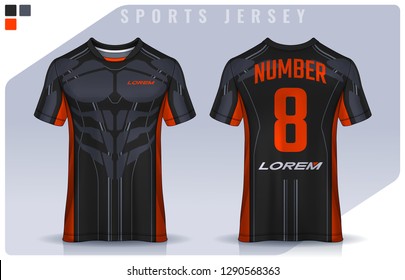 t-shirt sport design template, Soccer jersey mockup for football club. uniform front and back view.