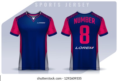 t-shirt sport design template, Soccer jersey mockup for football club. uniform front and back view.