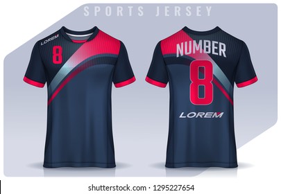 t-shirt sport design template, Soccer jersey mockup for football club. uniform front and back view.