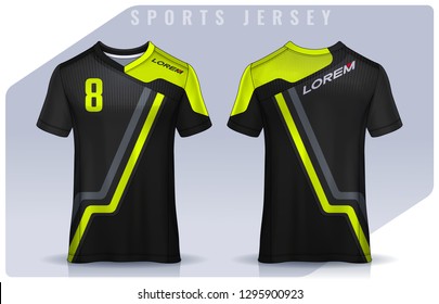 t-shirt sport design template, Soccer jersey mockup for football club. uniform front and back view.