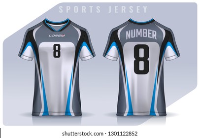 t-shirt sport design template, Soccer jersey mockup for football club. uniform front and back view.