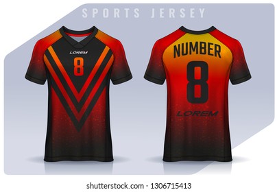 t-shirt sport design template, Soccer jersey mockup for football club. uniform front and back view.