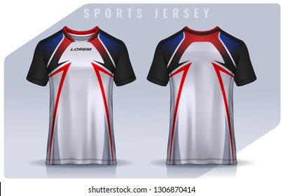 t-shirt sport design template, Soccer jersey mockup for football club. uniform front and back view.