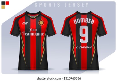 t-shirt sport design template, Soccer jersey mockup for football club. uniform front and back view.