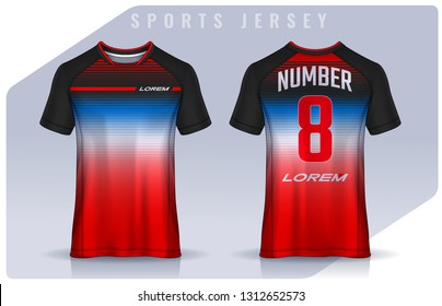 t-shirt sport design template, Soccer jersey mockup for football club. uniform front and back view.