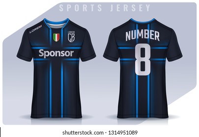 t-shirt sport design template, Soccer jersey mockup for football club. uniform front and back view.