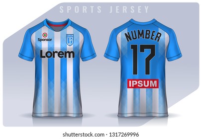 t-shirt sport design template, Soccer jersey mockup for football club. uniform front and back view.