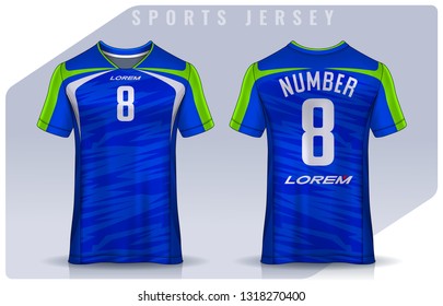 t-shirt sport design template, Soccer jersey mockup for football club. uniform front and back view.