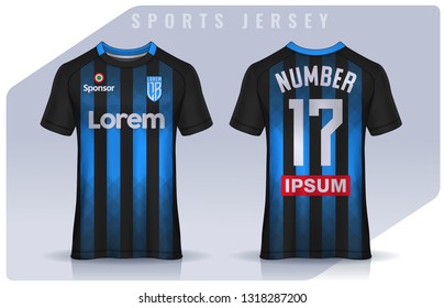 t-shirt sport design template, Soccer jersey mockup for football club. uniform front and back view.