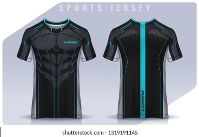 t-shirt sport design template, Soccer jersey mockup for football club. uniform front and back view.