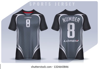 t-shirt sport design template, Soccer jersey mockup for football club. uniform front and back view.