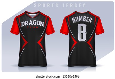 t-shirt sport design template, Soccer jersey mockup for football club. uniform front and back view.