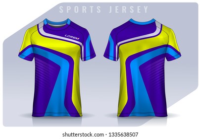 t-shirt sport design template, Soccer jersey mockup for football club. uniform front and back view.