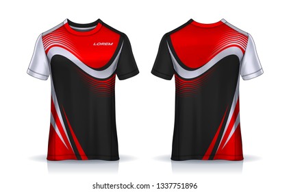 t-shirt sport design template, Soccer jersey mockup for football club. uniform front and back view.