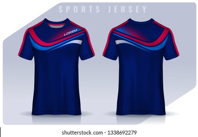 t-shirt sport design template, Soccer jersey mockup for football club. uniform front and back view.