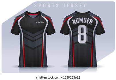 t-shirt sport design template, Soccer jersey mockup for football club. uniform front and back view.