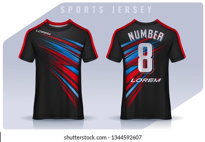 t-shirt sport design template, Soccer jersey mockup for football club. uniform front and back view.