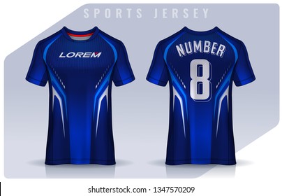 t-shirt sport design template, Soccer jersey mockup for football club. uniform front and back view.