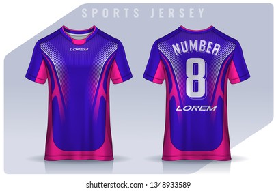 t-shirt sport design template, Soccer jersey mockup for football club. uniform front and back view.