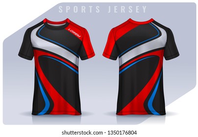 t-shirt sport design template, Soccer jersey mockup for football club. uniform front and back view.