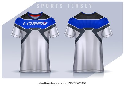 t-shirt sport design template, Soccer jersey mockup for football club. uniform front and back view.