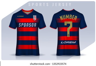 t-shirt sport design template, Soccer jersey mockup for football club. uniform front and back view.