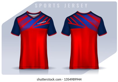 t-shirt sport design template, Soccer jersey mockup for football club. uniform front and back view.