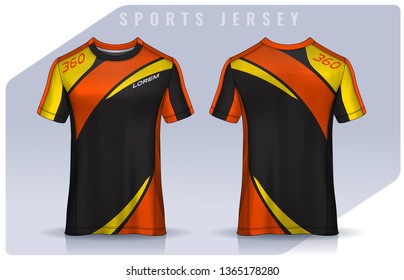 t-shirt sport design template, Soccer jersey mockup for football club. uniform front and back view.