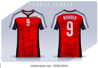 t-shirt sport design template, Soccer jersey mockup for football club. uniform front and back view.