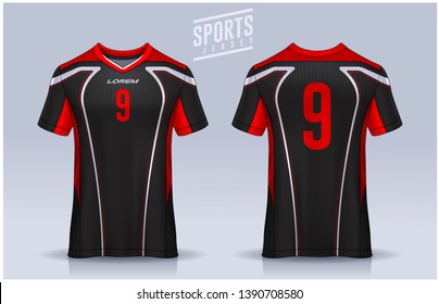 t-shirt sport design template, Soccer jersey mockup for football club. uniform front and back view.