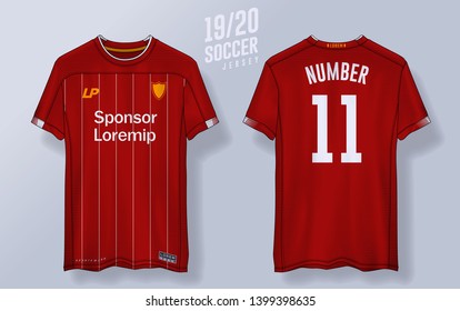 t-shirt sport design template, Soccer jersey mockup for football club. uniform front and back view.