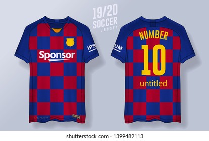 t-shirt sport design template, Soccer jersey mockup for football club. uniform front and back view.