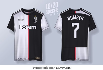 t-shirt sport design template, Soccer jersey mockup for football club. uniform front and back view.