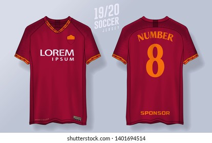 t-shirt sport design template, Soccer jersey mockup for football club. uniform front and back view.