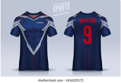 t-shirt sport design template, Soccer jersey mockup for football club. uniform front and back view.