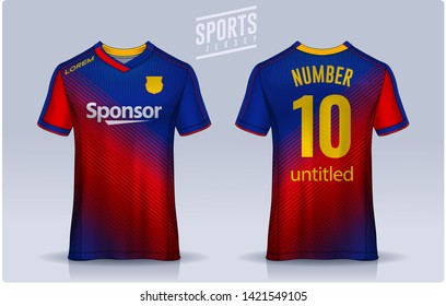 t-shirt sport design template, Soccer jersey mockup for football club. uniform front and back view.