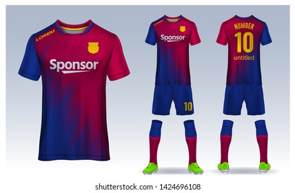 t-shirt sport design template, Soccer jersey mockup for football club. uniform front and back view.