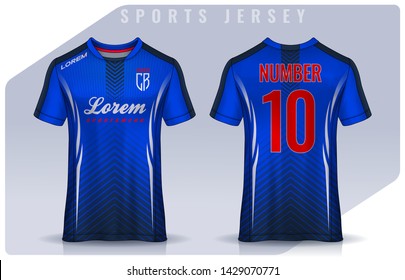 t-shirt sport design template, Soccer jersey mockup for football club. uniform front and back view.