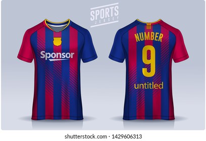 t-shirt sport design template, Soccer jersey mockup for football club. uniform front and back view.