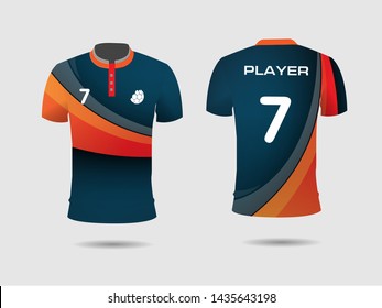 T-shirt sport design template, Soccer jersey mock up for football club. uniform front and back view.